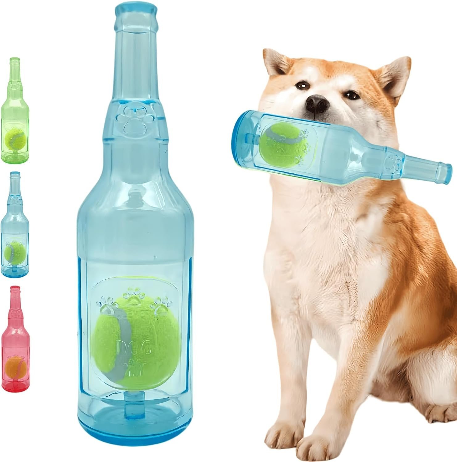 Squeaky Dog Chew Toy with Tennis Ball