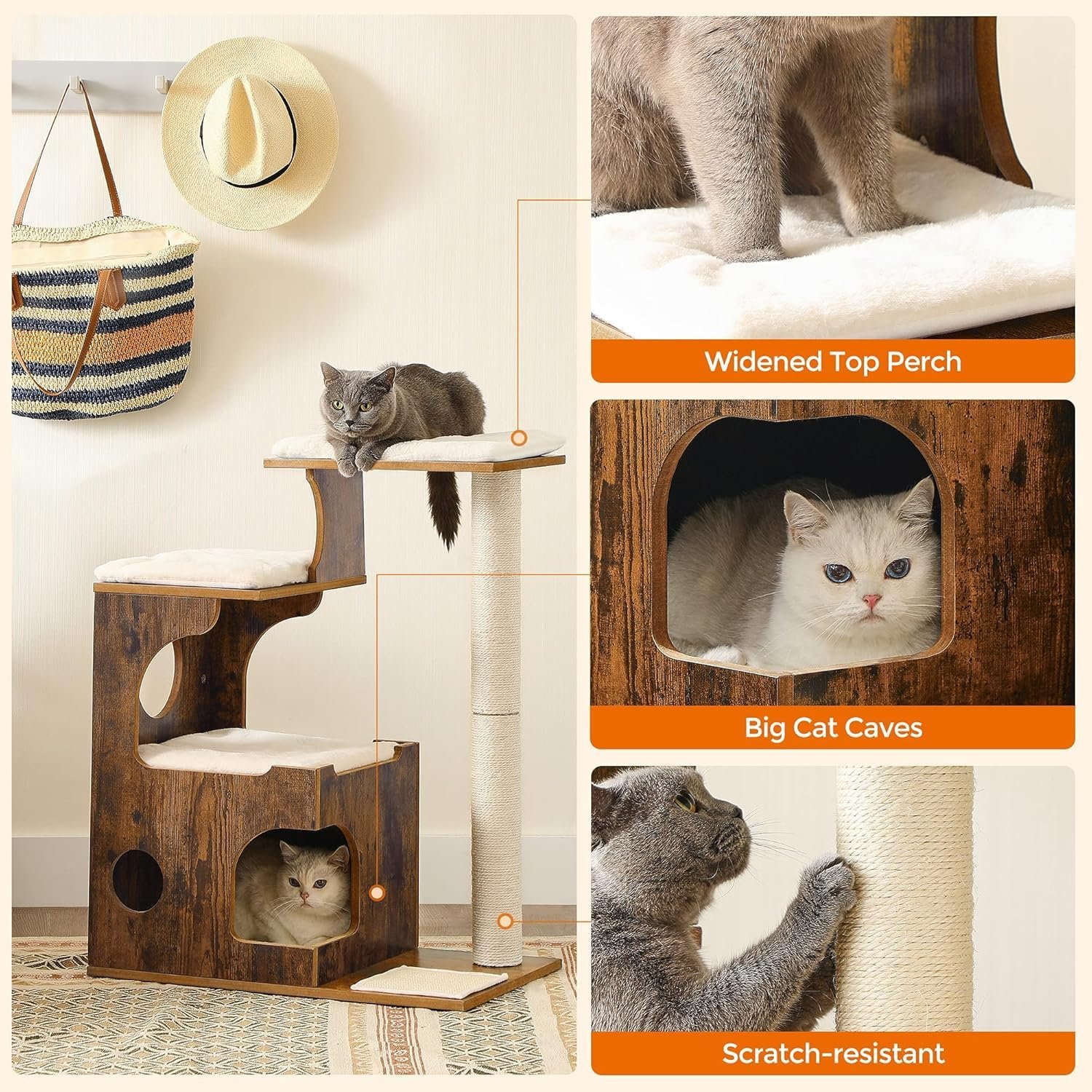 Cat Tower with 3 Beds and Cave - Image 3